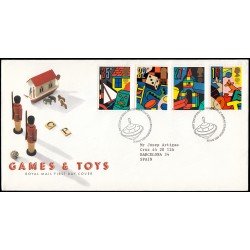 Gran Bretaña 1380/83 1989 SPD FDC Juegos Infantiles Sobre primer día Gran Bretaña 1380/83 1989 SPD FDC Juegos Infantiles Sobre primer día