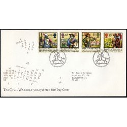 Gran Bretaña 1624/27 1992 SPD FDC Primera Batalla Guerra Civil Sobre primer día