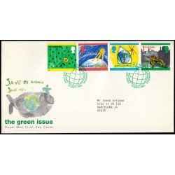 Gran Bretaña 1633/36 1992 SPD FDC Emisión Verde Sobre primer día
