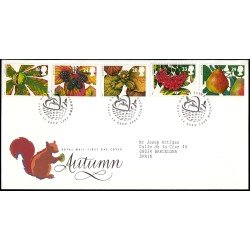 Gran Bretaña 1692/96 1993 SPD FDC Frutas de Otoño Sobre primer día