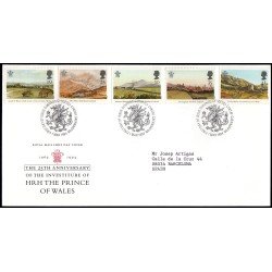 Gran Bretaña 1748/52 1994 SPD FDC 25 Años Investidura S.A.R. Príncipe de Gales Sobre primer día