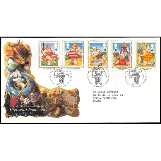Gran Bretaña 1753/57 1994 SPD FDC Centenario de la Tarjeta Postal Ilustrada Sobre primer día Gran Bretaña 1753/57 1994 SPD FDC Centenario de la Tarjeta Postal Ilustrada Sobre primer día