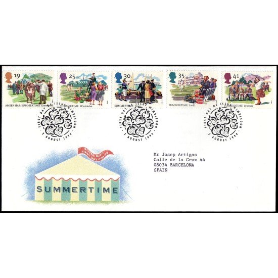 Gran Bretaña 1774/78 1994 SPD FDC Verano Sobre primer día Gran Bretaña 1774/78 1994 SPD FDC Verano Sobre primer día