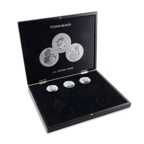 Leuchtturm 368022 Estuches VOLTERRA para 10 monedas de plata de 2 onzas Tudor Beasts Leuchtturm 368022 Estuches VOLTERRA para 10 monedas de plata de 2 onzas Tudor Beasts