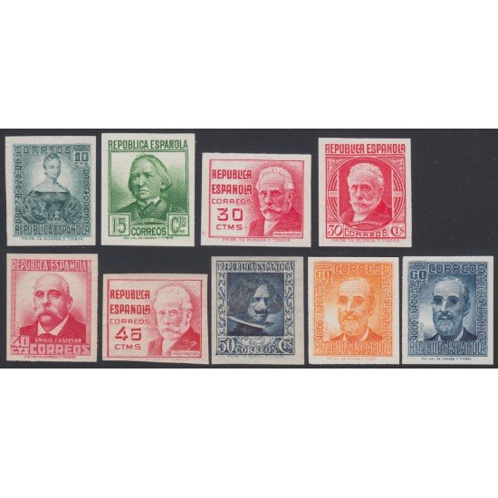 España Spain Variedad 731/40s 1936 - 1938 Sin Dentar Cifra y Personajes España Spain Variedad 731/40s 1936 - 1938 Sin Dentar Cifra y Personajes