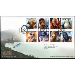 Gran Bretaña 4501/08 2017 SPD FDC Personajes de La Guerra de las Galaxias Sobre primer día Wockey Wells Gran Bretaña 4501/08 2017 SPD FDC Personajes de La Guerra de las Galaxias Sobre primer día Wockey Wells