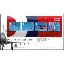 Gran Bretaña 4590/93 F4590 2018 SPD FDC Centenario de la RAF Sobre primer día Tallents House Gran Bretaña 4590/93 F4590 2018 SPD FDC Centenario de la RAF Sobre primer día Tallents House