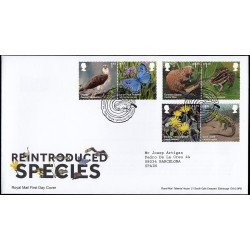 Gran Bretaña 4616/21 2018 SPD FDC Flora y Fauna Especies reintroducidas Sobre primer día Tallents House Gran Bretaña 4616/21 2018 SPD FDC Flora y Fauna Especies reintroducidas Sobre primer día Tallents House