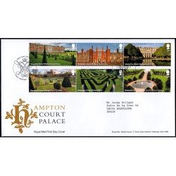 Gran Bretaña 4652/57 2018 SPD FDC Patrimonio Castillo de Hampton Court Sobre primer día East Molesey Gran Bretaña 4652/57 2018 SPD FDC Patrimonio Castillo de Hampton Court Sobre primer día East Molesey