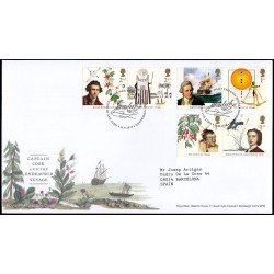 Gran Bretaña 4664/69 2018 SPD FDC Expedición James Cook a bordo del Endeavour Sobre primer día Tallents House Gran Bretaña 4664/69 2018 SPD FDC Expedición James Cook a bordo del Endeavour Sobre primer día Tallents House