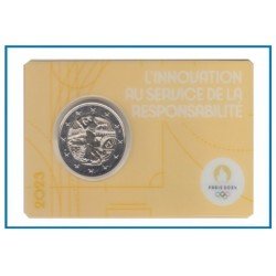 Francia France 2023 Cartera Oficial Coin Card 2€ euros conm. 3a París 2024 Francia France 2023 Cartera Oficial Coin Card 2€ euros conm. 3a París 2024
