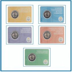 Francia France 2023 Cartera Oficial Set 5 Coin Card 2 € euros conm. JJ OO París 3a Francia France 2023 Cartera Oficial Set 5 Coin Card 2 € euros conm. JJ OO París 3a