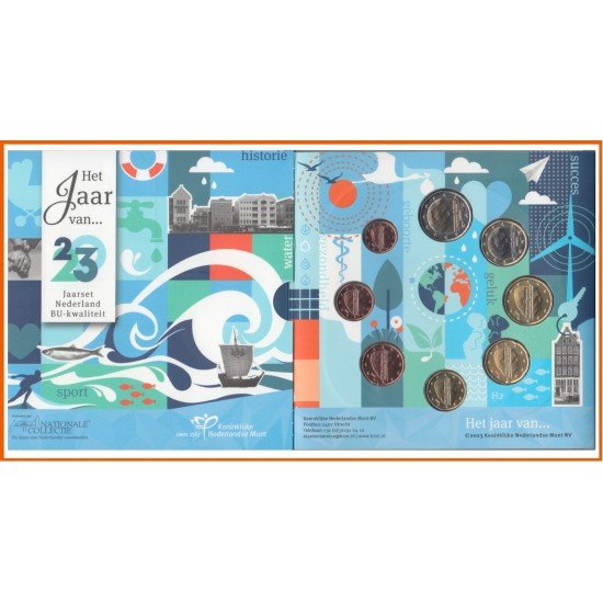 Holanda 2023 Cartera Oficial Monedas € euros BU Los 4 Elementos - El agua -