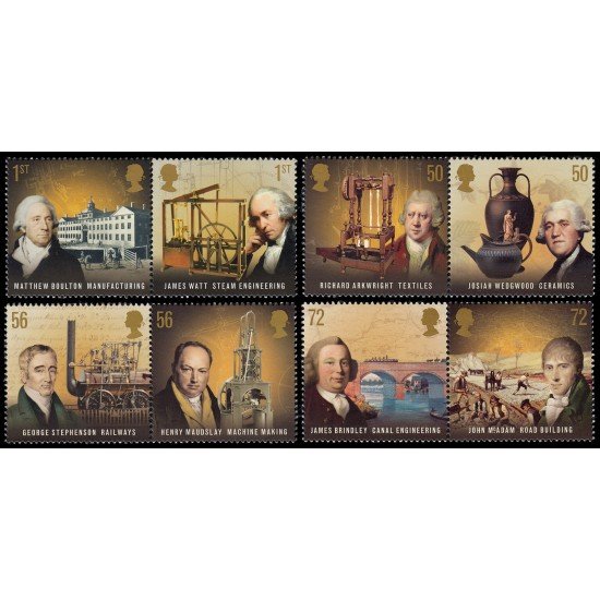 Gran Bretaña  3115/22 2009 Pioneros de la Revolución Industrial MNH