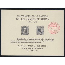 España Spain Hojitas Recuerdo 2 1972 FNMT Tirada 460 300€ Matasello Rojo