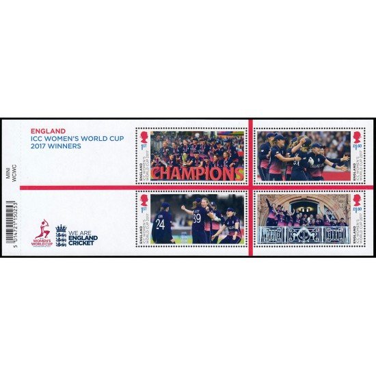 Gran Bretaña 4864/67 F4864 2019 Copa Mundial de Cricket Femenino Hoja MNH