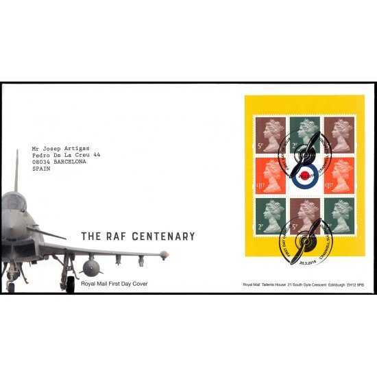 Gran Bretaña C4682 2018 SPD FDC HB de Carné Prestigio Sobre primer día Cranwell Gran Bretaña C4682 2018 SPD FDC HB de Carné Prestigio Sobre primer día Cranwell