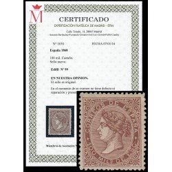 España Spain 99 1868 Isabel II MH