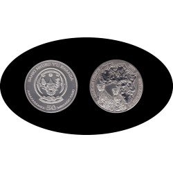 Ruanda Rwanda1 OZ onza 2013 Guepardo 50 francs Plata Ag