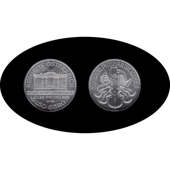 Austria 1 OZ onza 2023 Filarmónica Philharmonic 1,5 euros Plata Ag Austria 1 OZ onza 2023 Filarmónica Philharmonic 1,5 euros Plata Ag
