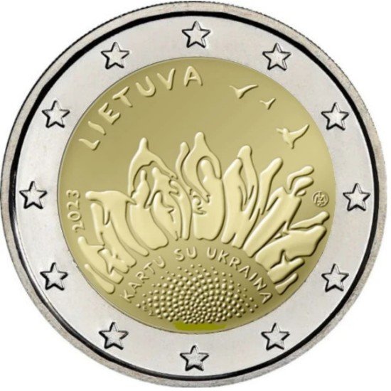 Lituania 2023 2 € euros conmemorativos Juntos con Ucrania Lituania 2023 2 € euros conmemorativos Juntos con Ucrania