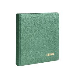 Lindner 1106L-G Tapa de anillas DE CUERO karat para monedas, vacio - en color verde
