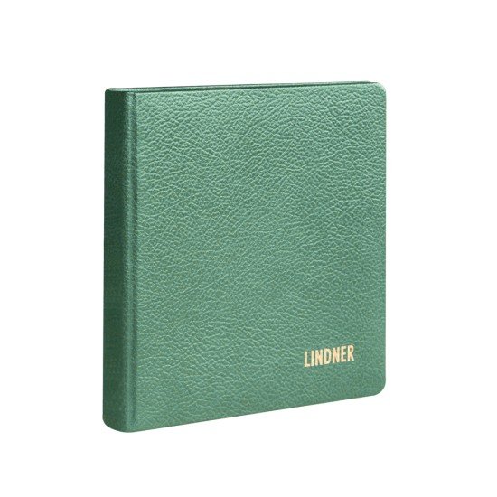 Lindner 1106L-G Tapa de anillas DE CUERO karat para monedas, vacio - en color verde