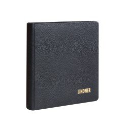Lindner 1106L-S Tapa de anillas DE CUERO karat para monedas, vacio - en color negro