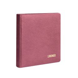 Lindner 1106L-W Tapa de anillas DE CUERO karat para monedas, vacio - en color rojo vino