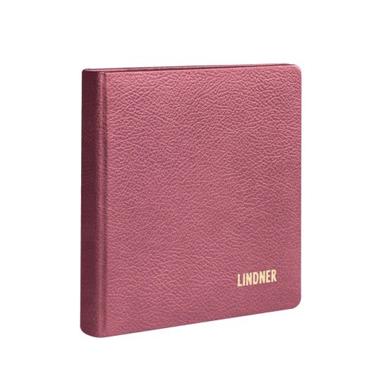Lindner 1106L-W Tapa de anillas DE CUERO karat para monedas, vacio - en color rojo vino