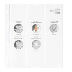 Lindner 1520-21 Hoja pre-impresa karat para monedas de plata de 20 euros Alemania 2021 Lindner 1520-21 Hoja pre-impresa karat para monedas de plata de 20 euros Alemania 2021