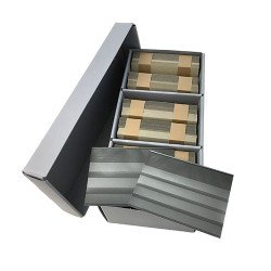 Lindner S4801B Caja de archivo PRESTO A6 equipada con 300 fichas con 3 tiras y 300 fichas von 4 tiras en formato 158 x 113 mm 