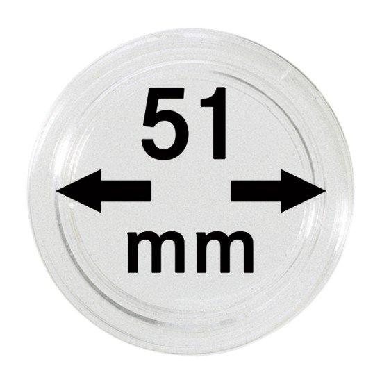 Lindner 2250051P Cápsulas para monedas, diámetro interno 51 mm. Paquete de 10 unidades 