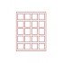 Lindner 2870E  Bandeja de terciopelo RAUCHGLAS (vidrio ahumado) con 20 casilleros cuadrados 47 x 47 mm 