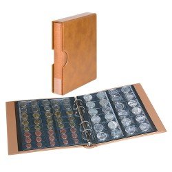Lindner S1406M-H  Álbum RONDO con 5 hojas para monedas incl. estuche, marrón 