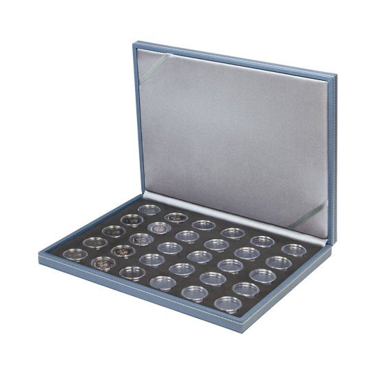 Lindner S2381BS-2K Estuche para monedas NERA M AZUR BLACK SAMT para 30 monedas de 5 € de Alemania encapsuladas incl. cápsulas Lindner S2381BS-2K Estuche para monedas NERA M AZUR BLACK SAMT para 30 monedas de 5 € de Alemania encapsuladas incl. cápsulas