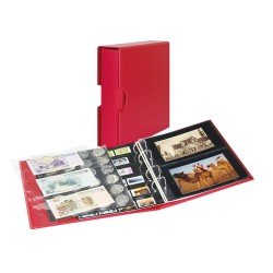 Lindner S3542PK-1 Tapa de anillos PUBLICA M COLOR con 10 hojas para cartas postales y estuche - Berry (rojo) Lindner S3542PK-1 Tapa de anillos PUBLICA M COLOR con 10 hojas para cartas postales y estuche - Berry (rojo)