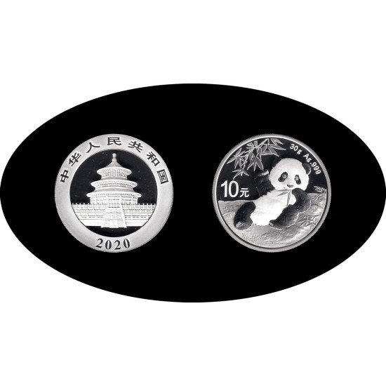 China 1 OZ onza 2020 Oso Panda 10 yens Plata Ag China 1 OZ onza 2020 Oso Panda 10 yens Plata Ag