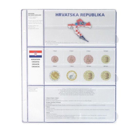 Lindner 8450-23 Página ilustrada: EURO COLLECTION: 3 series de monedas euro de curso: Croacia Lindner 8450-23 Página ilustrada: EURO COLLECTION: 3 series de monedas euro de curso: Croacia