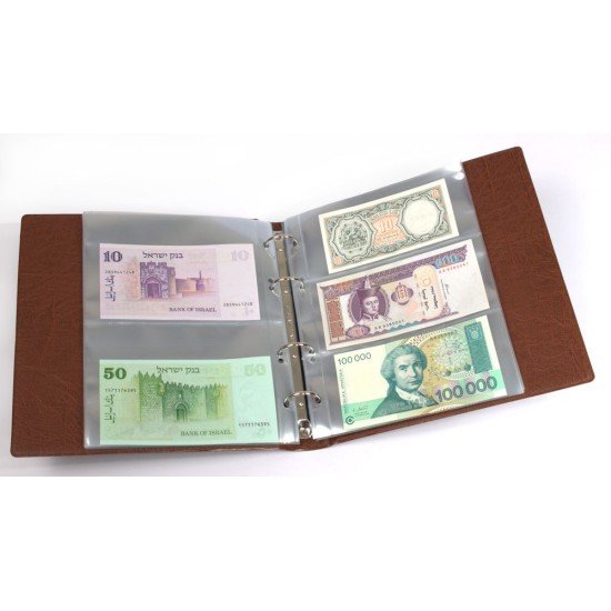 Lindner K-G173-H Álbum de KOBRA con 20 hojas transparentes para billetes, 210 x 230 mm, marrón Lindner K-G173-H Álbum de KOBRA con 20 hojas transparentes para billetes, 210 x 230 mm, marrón