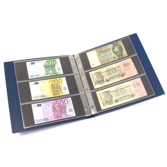 Lindner K-G13-B Álbum para billetes con 20 hojas con cada 3 bolsillos, azul Lindner K-G13-B Álbum para billetes con 20 hojas con cada 3 bolsillos, azul