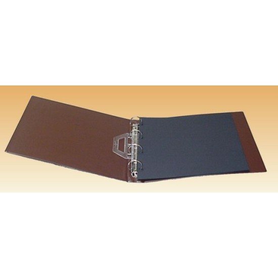 Lindner K-AK3B-H Tapa de anillos grande KOBRA para tarjetas postales, para hojas grandes AK, tapa de anillos vacía, 345 x 395 mm en color marrón