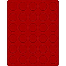 Lindner 2161E Bandeja de terciopelo en color rojo 2161E (diámetro 37 mm)
