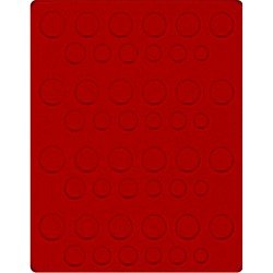 Lindner 2204E Bandeja de terciopelo en color rojo(para series de monedas DM de curso)