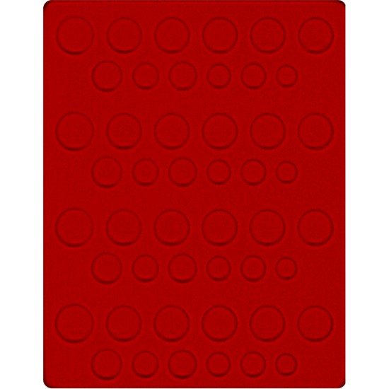 Lindner 2204E Bandeja de terciopelo en color rojo(para series de monedas DM de curso)