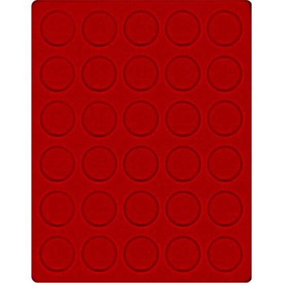 Lindner 2101E Bandeja de terciopelo en color rojo (diámetro 36 mm) 