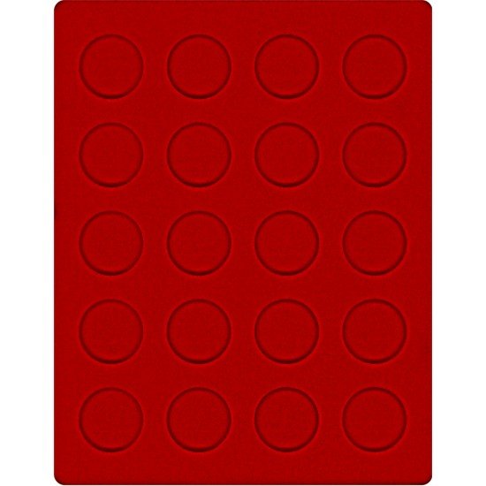 Lindner 2102E Bandeja de terciopelo en color rojo (diámetro 38 mm) 