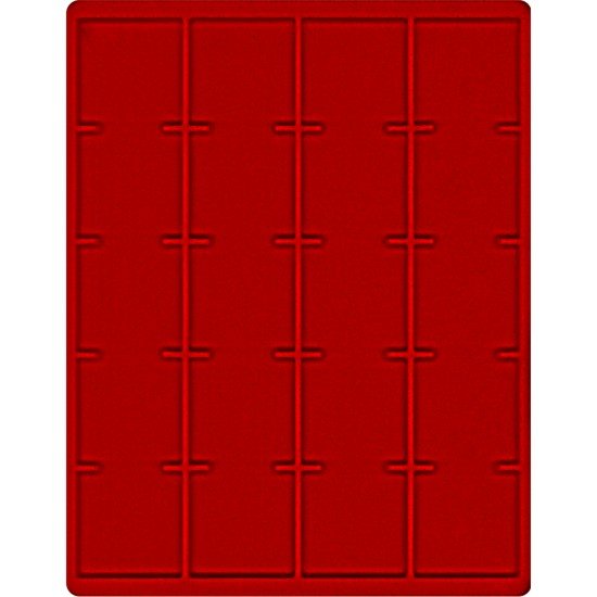 Lindner 2221E Bandeja 51 mm para monedas con 20 huecos cuadrados para octos, envases y marquitos
