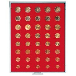 Lindner 2555E Bandeja para monedas por 5 series actual monedas € Lindner 2555E Bandeja para monedas por 5 series actual monedas €
