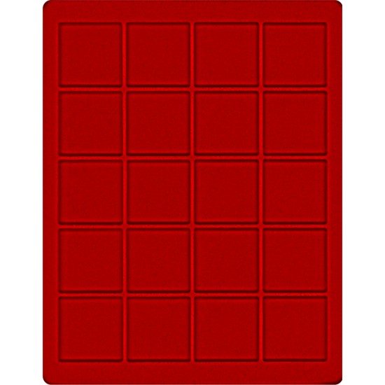 Lindner 2120E Bandeja 47 mm para monedas con 20 huecos cuadrados